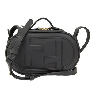 Fendi Shoulder Bag OLock Camera Leather Black